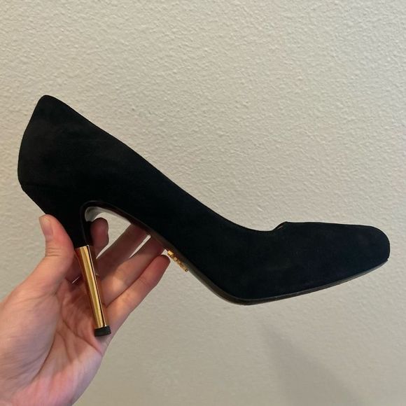 Prada Milano 37.5 Heels Black Suede - Picture 12 of 15